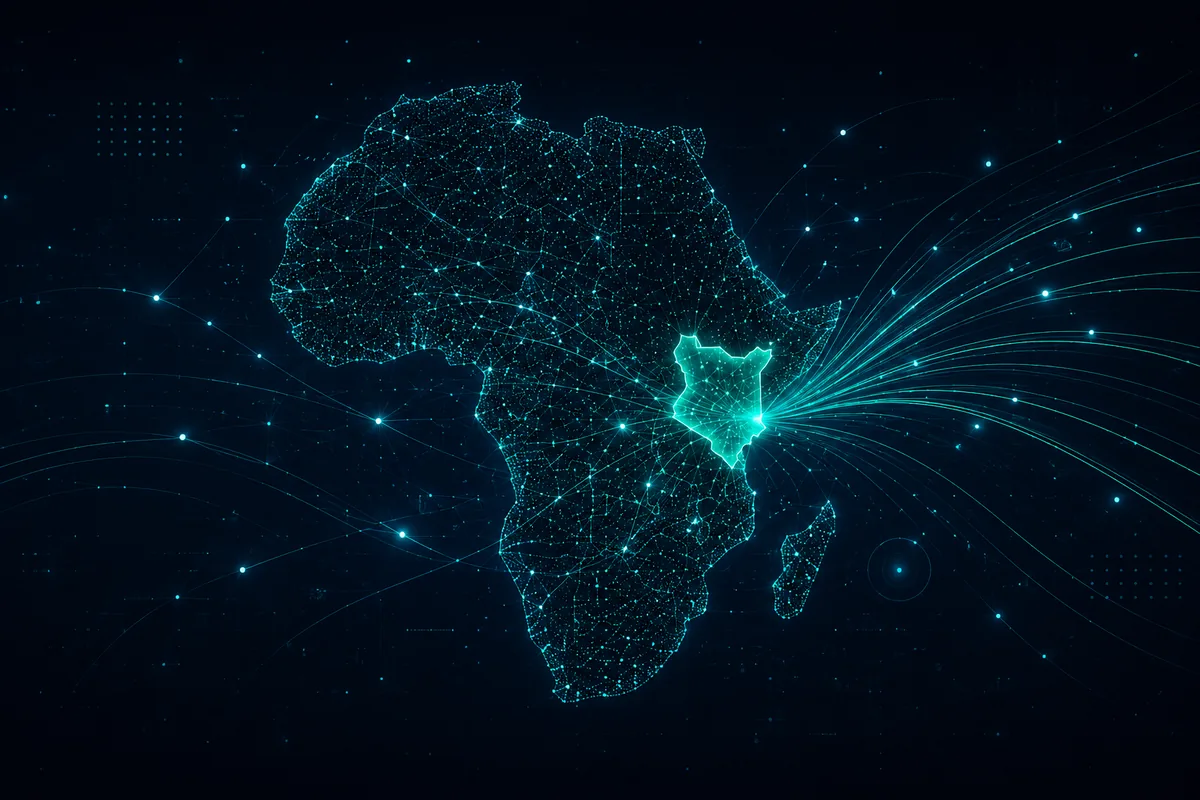 Digital map of Africa with Kenya highlighted